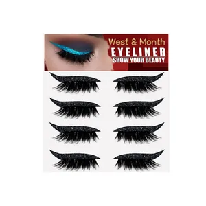 Kit d'eyeliner pailleté autocollant et faux cils pour un maquillage des yeux spectaculaire