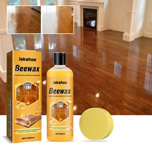 Jakehoe Wood Floor Beewax Cleaner 100ml With Sponge Household Furniture Polishing Maintenance Wax Protection Shine