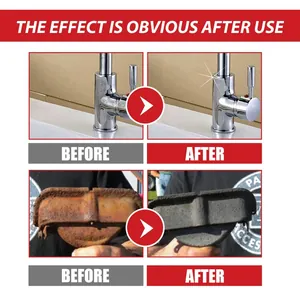 Before and after comparison of rust converter primer on metal surfaces and faucets