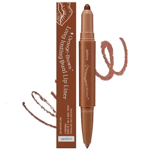 perfilador de labios profesional zephoco de doble punta naranja-marrón para maquillaje