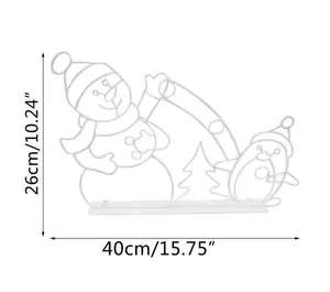 Vista detallada de dimensiones de la decoración navideña de marco de luz batalla de bolas de nieve