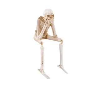 Figurine décorative de squelette d'Halloween assis avec jambes pendantes pour décor