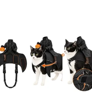 Funny headless horseman pet costume for cats and dogs Halloween party cosplay outfit
