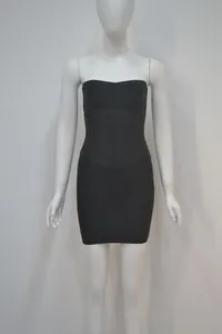 Robe bandage noire bustier moulante mini classique pour les soirées élégantes