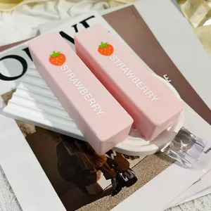 Adorable pink strawberry slow rebound butter stick squishy toy for creative stress relief.
