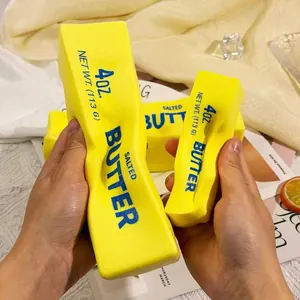 Creative realistic yellow salted butter stick slow-rising squishy toy for stress relief