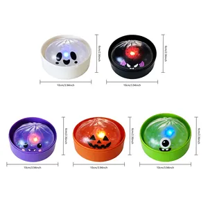 Set of glowing Halloween squishy bun toys in 5 colors with 10cm diameter size chart