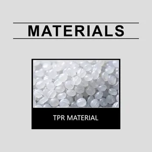Close-up detail of white TPR material pellets for soft squeeze toys