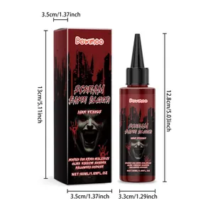 DOWMOO Gotas de sangre falsa Halloween 50ml con dimensiones para maquillaje SFX