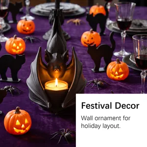 Bougeoir chauve-souris gothique et décor mural pour fête d'Halloween