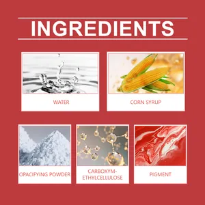 Lista de ingredientes para sangre falsa de Halloween con agua y jarabe de maíz