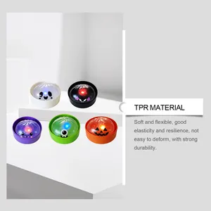 Soft and durable Halloween TPR squeeze bun toys with colorful internal LED glowing lights