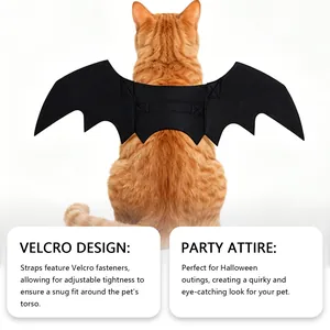 Detail der verstellbaren Klettverschluss Fledermausflügel für Katzen zu Halloween