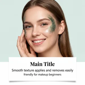 Close-up of model wearing dark green Halloween glitter gel with smooth texture effect