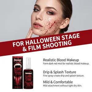 Realistic Halloween fake blood spray for special effects makeup and theatrical film shooting.