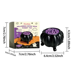 Detailed size measurements for Dowmoo Halloween witch soup cauldron fidget toy product