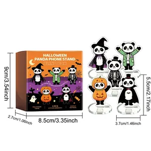 Σετ blind box βάσης κινητού Halloween panda με διαστάσεις προϊόντος σε cm και ίντσες.