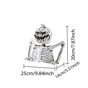 Detaillierte Maße der leuchtenden Halloween-Kürbis-Skelett-Torso-Tischdekoration