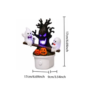 Dettagli sulle dimensioni della simpatica lampada notturna fantasma per Halloween.