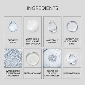 Gedetailleerd overzicht van ingrediënten voor sneldrogende textielverhardingsspray.