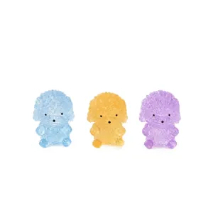 Set of three colorful translucent poodle-shaped stress relief squishy sensory toys