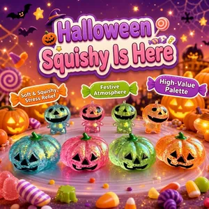 Jouets squishy citrouille d'Halloween pailletés aux couleurs vives