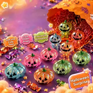 Jouets à presser citrouille d'Halloween avec paillettes pour soulager le stress