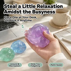 Handgefertigtes lila transparentes Kokosöl Squishy Spielzeug zur Stressbewältigung