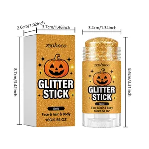 Stick glitter oro per Halloween viso e corpo con dimensioni dettagliate del prodotto