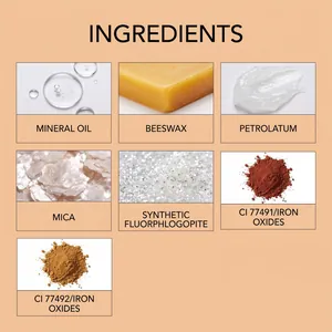 Gedetailleerde ingrediëntenlijst voor Halloween oranje glitterstick met mica en bijenwas.