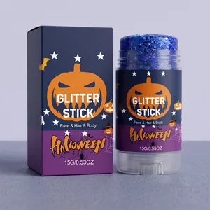 Detailweergave van de blauwe Halloween glitterstick voor gezicht en lichaam