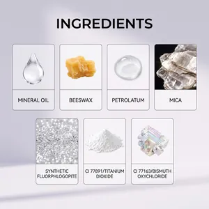 Elenco ingredienti professionali per stick trucco glitterato con mica e cera d'api