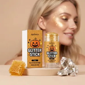 zephoco Bastoncino Glitter Dorato di Halloween per Viso Corpo Capelli Trucco Applicazione Liscia Bastoncino per Pittura Dorata per Festa Festival