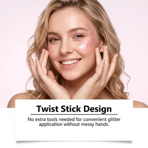 Detaillierte Ansicht des rosa Glitzersticks für ein funkelndes Halloween-Make-up