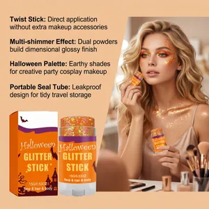 Oranje Halloween glitterstick met applicatie-effect voor gezicht en lichaam make-up