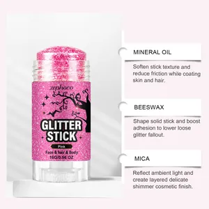 Zephoco Rosa Glitzerstift für Halloween mit Mineralöl Bienenwachs und Glimmer Zutaten