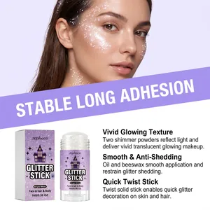 Professional zephoco Bright White Glitter Stick for face and body makeup application details