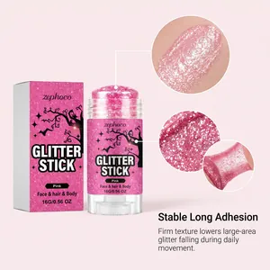 Detailansicht des Zephoco Pink Glitter Sticks mit fester Textur und Hauthaftung