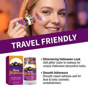 Stick glitter viola di Halloween per un trucco scintillante su viso e corpo professionale
