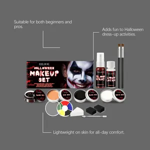 Kit completo de maquillaje SFX Halloween EELHOE con spray de sangre y cera de cicatriz