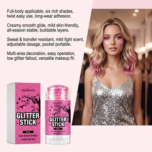 Pinker Glitzer-Makeup-Stick für Gesicht Haar und Körper in zephoco Halloween-Verpackung
