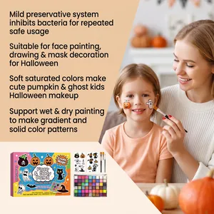 Set trucco viso e corpo Halloween per bambini delicato con pennelli