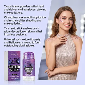 Purple glitter stick makeup for face hair and body ideal for halloween party look