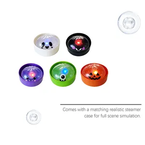 Glowing Halloween dumpling squeeze toys set with colorful steamer cases.