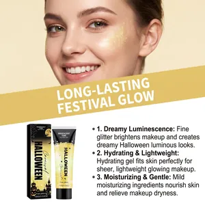 Detailed view of Pale Yellow Halloween Carnival Iridescent Fine Glitter Gel packaging.