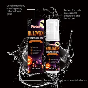 Detailansicht Dowmoo Halloween-Glanzspray mit 50-ml-Verpackung und Wasserspritzern