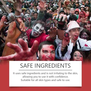 Sangre falsa de Halloween segura y no irritante para efectos de zombis de terror reales