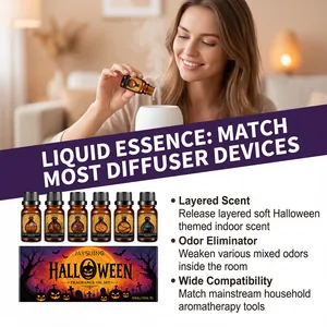 Set profesional de aceites aromáticos de Halloween para difusores con variados aromas festivos