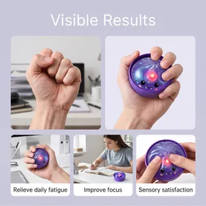 Detailed shots of a light-up purple baozi squeeze toy highlighting sensory satisfaction.