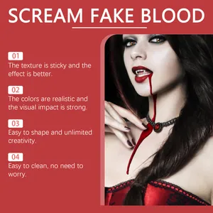 Gotas de sangre falsa realista de Halloween para efectos de maquillaje de vampiro horror